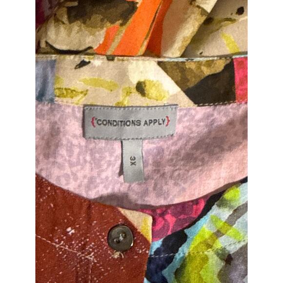 Conditions Apply Risa Patchwork Boho Blouse Tiered Button Front Women’s Size 3X - Picture 9 of 9
